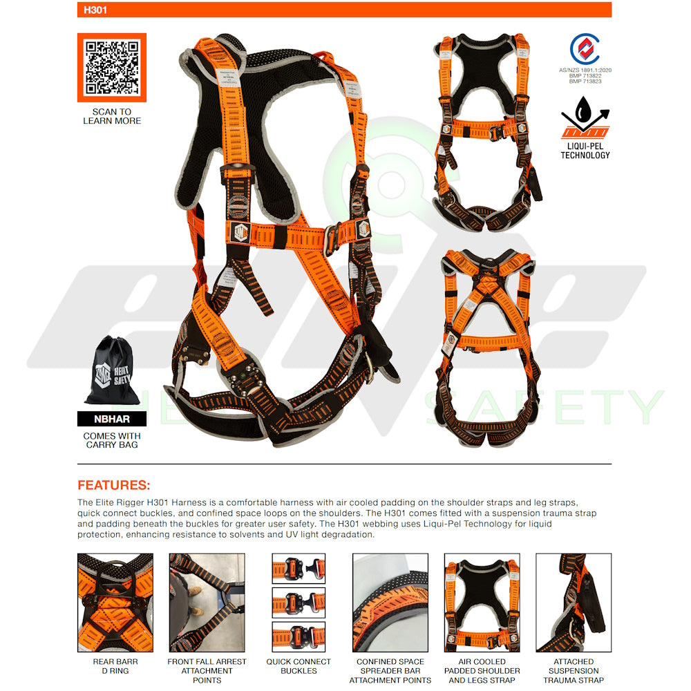 Elite Roof Harness Kit with Quick Release Buckles