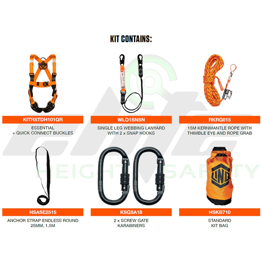 Essential Roof Harness Kit with Quick Release Buckles