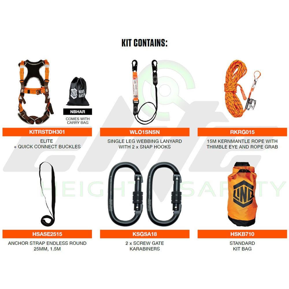 Elite Roof Harness Kit with Quick Release Buckles