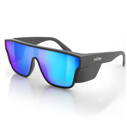 SafeStyle Primes Matte Black Frame Reflectors Coloured Lens Safety Glasses